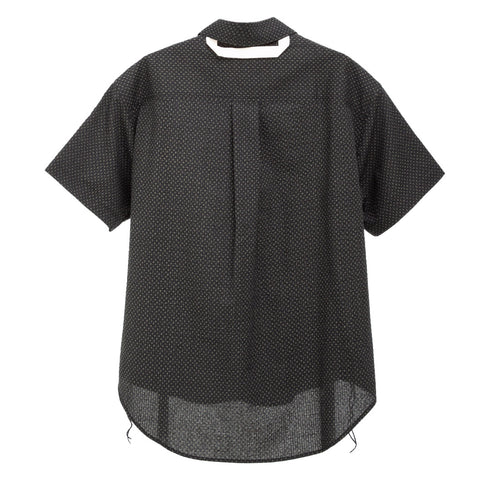 Merely Made Merely Sashiko Printed Oversized Short Sleeve Shirts Black 24244SH Degli Uberti